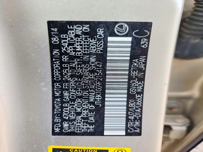 Aukcja sprzedaży 2015 Lexus Es, vin: JTHBK1GG9F2154147, numer aukcji: 59917566