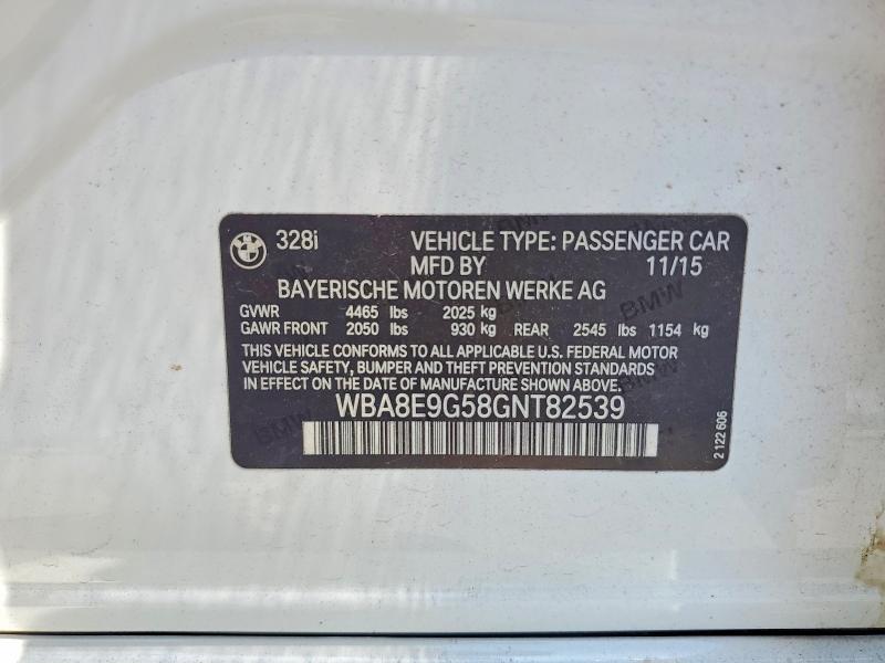 Aukcja sprzedaży 2016 Bmw 328, vin: WBA8E9G58GNT82539, numer aukcji: 59823856