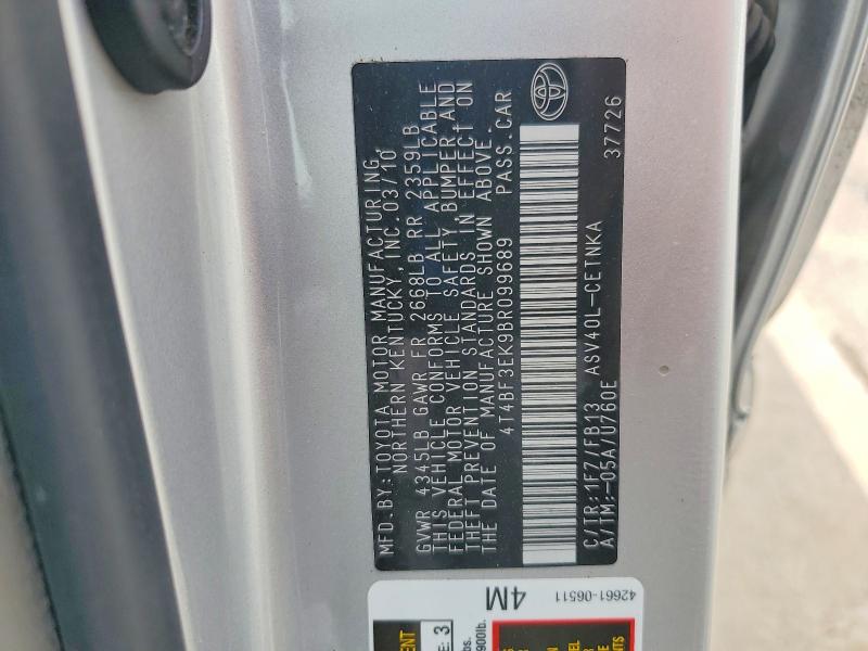 Продажа на аукционе авто 2011 Toyota Camry, vin: 4T4BF3EK9BR099689, номер лота: 61891546