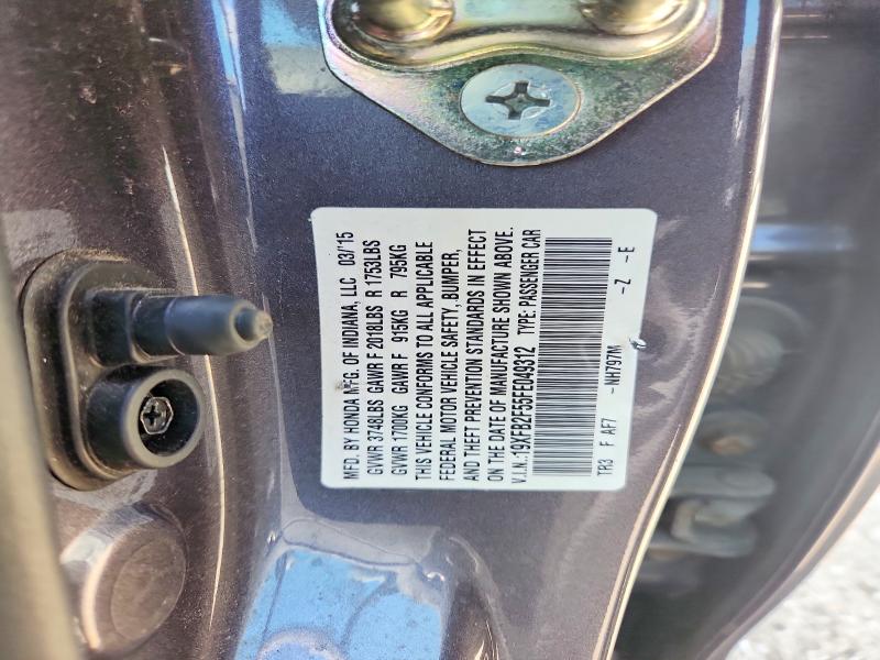 Aukcja sprzedaży 2015 Honda Civic, vin: 19XFB2F55FE049312, numer aukcji: 61404266