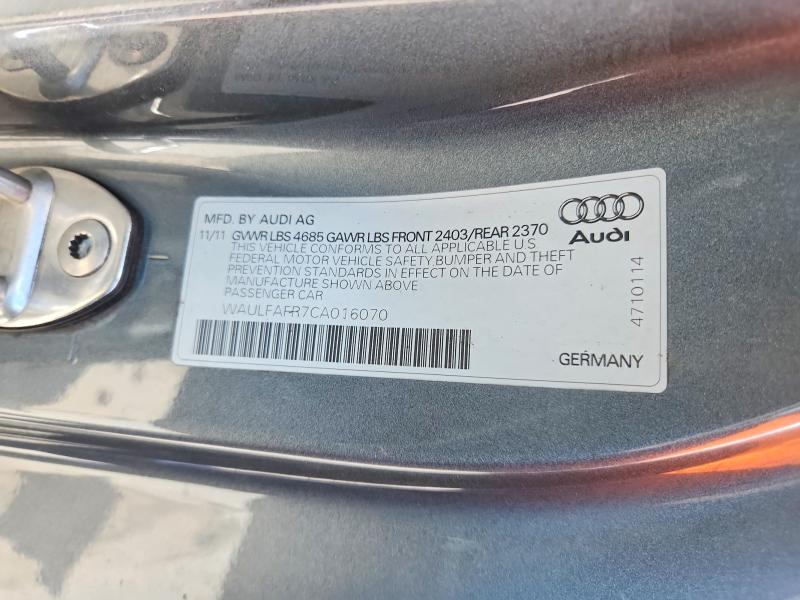 Aukcja sprzedaży 2012 Audi A5, vin: WAULFAFR7CA016070, numer aukcji: 61194186