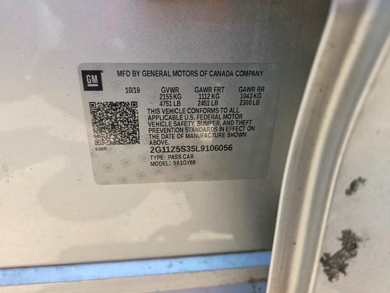 Aukcja sprzedaży 2020 Chevrolet Impala, vin: 2G11Z5S35L9106056, numer aukcji: 59170106