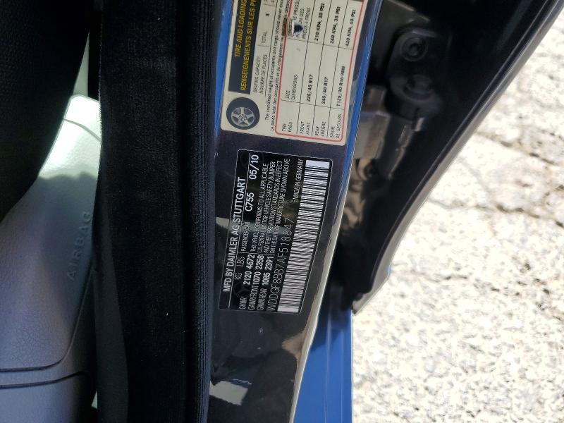 Aukcja sprzedaży 2010 Mercedes-benz C, vin: WDDGF8BB7AF518847, numer aukcji: 63430546