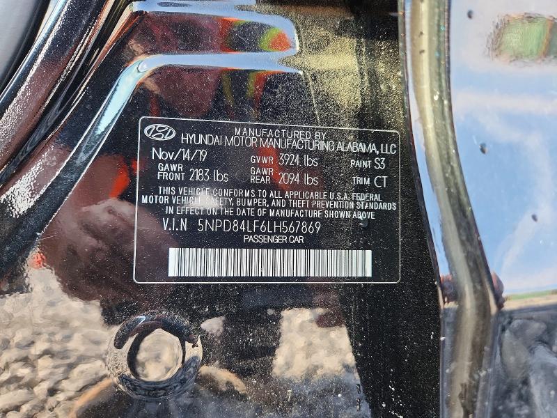 59548276 :رقم المزاد ، 5NPD84LF6LH567869 vin ، 2020 Hyundai Elantra مزاد بيع