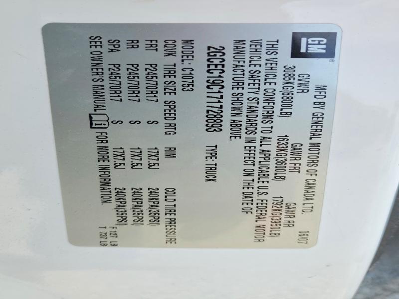 57426496 :رقم المزاد ، 2GCEC19C171728893 vin ، 2007 Chevrolet Silverado 1500 C Cre مزاد بيع