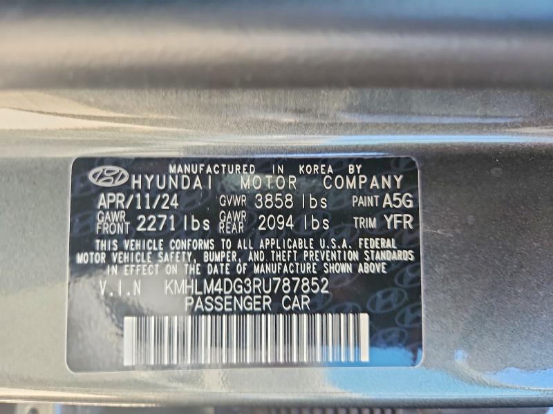 Продаж на аукціоні авто 2024 Hyundai Elantra, vin: KMHLM4DG3RU787852, номер лоту: 62611366
