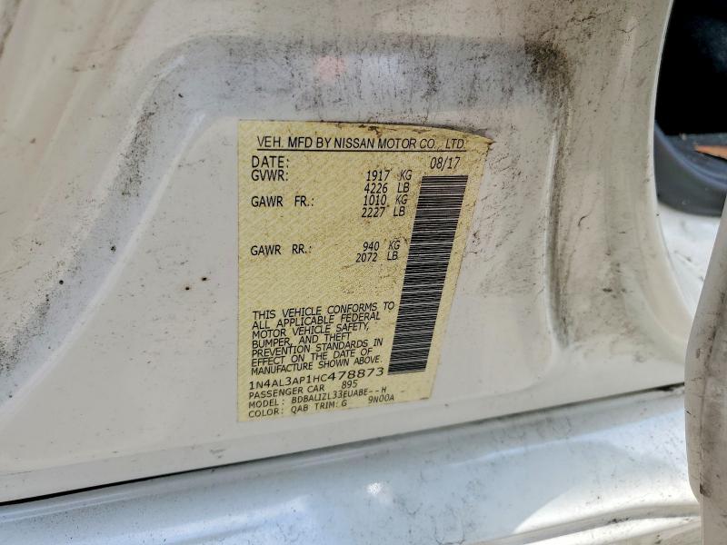 Продажа на аукционе авто 2017 Nissan Altima, vin: 1N4AL3AP1HC478873, номер лота: 59608936