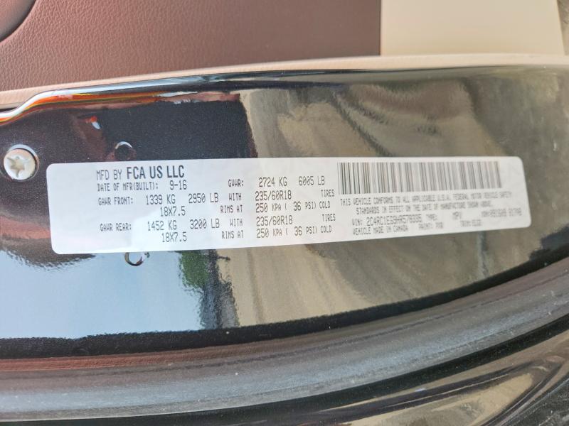 63190576 :رقم المزاد ، 2C4RC1EG9HR578335 vin ، 2017 Chrysler Pacifica مزاد بيع