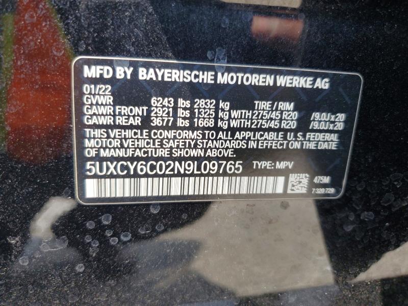 Aukcja sprzedaży 2022 Bmw X6, vin: 5UXCY6C02N9L09765, numer aukcji: 62616986
