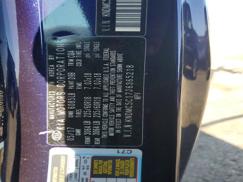 61368906 :رقم المزاد ، KNDMC5C17J6365218 vin ، 2018 Kia Sedona مزاد بيع