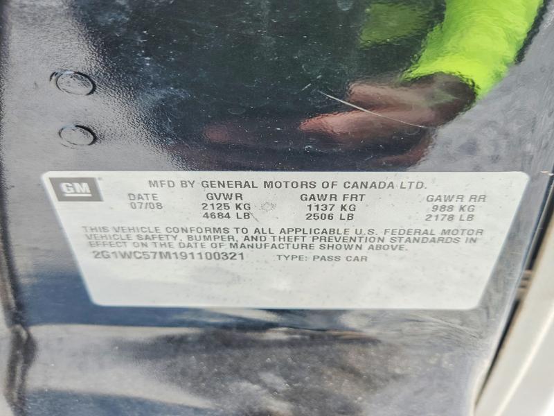 Aukcja sprzedaży 2009 Chevrolet Impala, vin: 2G1WC57M191100321, numer aukcji: 59318956