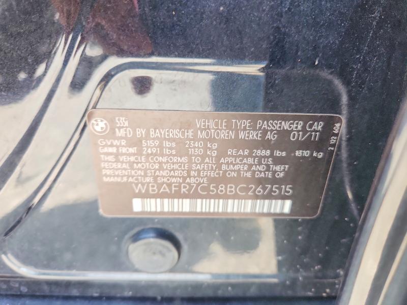 Продаж на аукціоні авто 2011 Bmw 535, vin: WBAFR7C58BC267515, номер лоту: 58880656