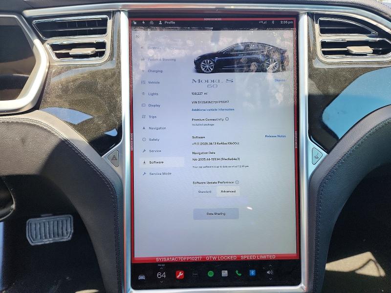 Продажа на аукционе авто 2013 Tesla Model S, vin: 5YJSA1AC7DFP10217, номер лота: 58993706