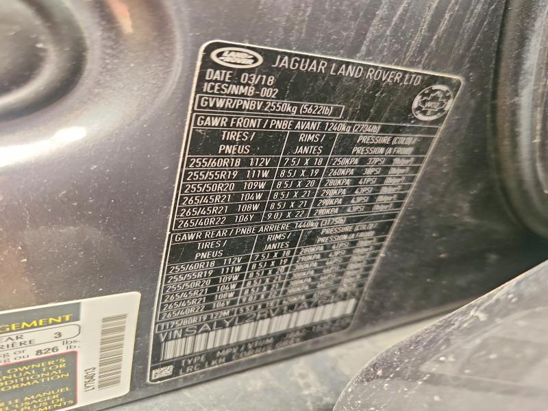 Продаж на аукціоні авто 2018 Land Rover Range Rover Velar, vin: SALYL2RV1JA764013, номер лоту: 61009136