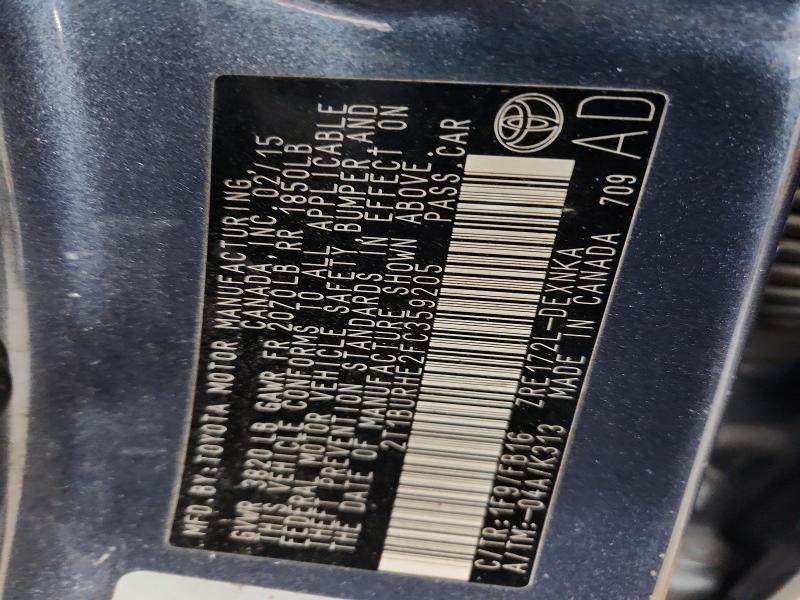 Продаж на аукціоні авто 2015 Toyota Corolla, vin: 2T1BURHE2FC359205, номер лоту: 59811926