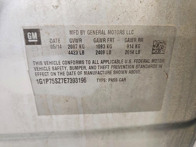 62828366 :رقم المزاد ، 1G1P75SZ7E7393196 vin ، 2014 Chevrolet Cruze مزاد بيع