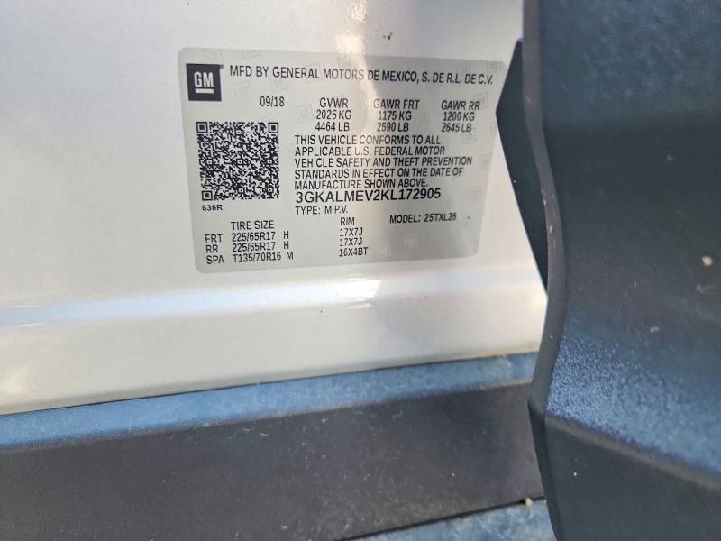 2019 Gmc Terrain მანქანა იყიდება აუქციონზე, vin: 3GKALMEV2KL172905, აუქციონის ნომერი: 59984026