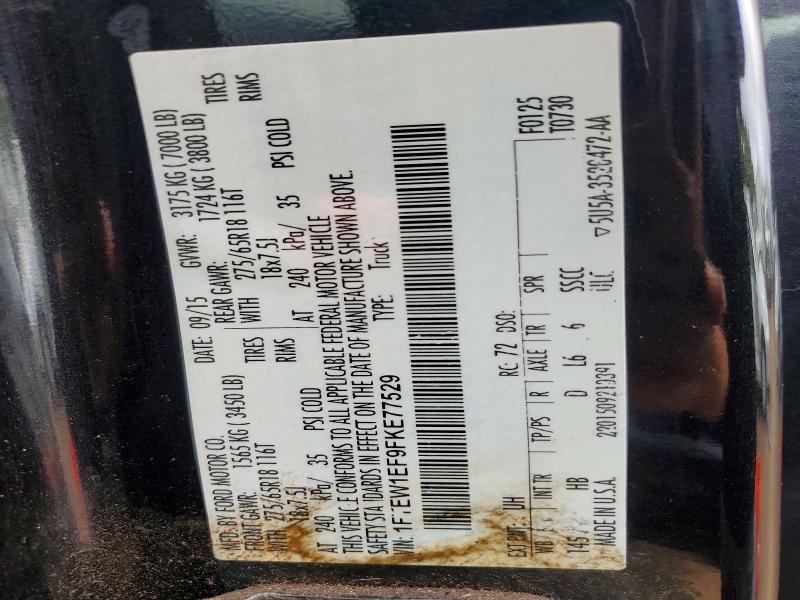 2015 Ford F150 მანქანა იყიდება აუქციონზე, vin: 1FTEW1EF9FKE77529, აუქციონის ნომერი: 61628226