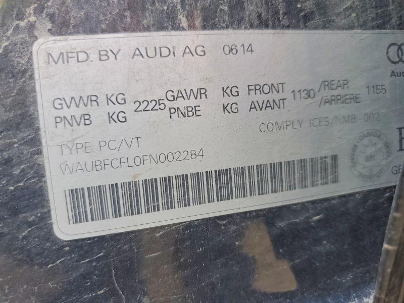 61029706 :رقم المزاد ، WAUBFCFL0FN002284 vin ، 2015 Audi A4 مزاد بيع