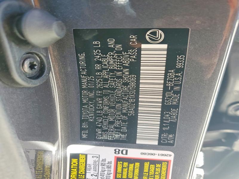 Продаж на аукціоні авто 2025 Lexus Es 350, vin: 58ADZ1B1XSU198069, номер лоту: 59838986