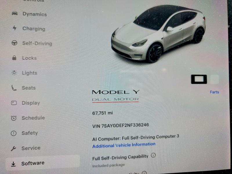 Aukcja sprzedaży 2022 Tesla Model Y, vin: 7SAYGDEF2NF336246, numer aukcji: 62725746