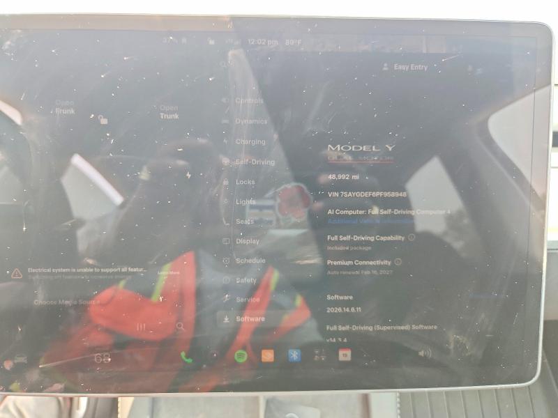 Aukcja sprzedaży 2023 Tesla Model Y, vin: 7SAYGDEF6PF958948, numer aukcji: 60973486