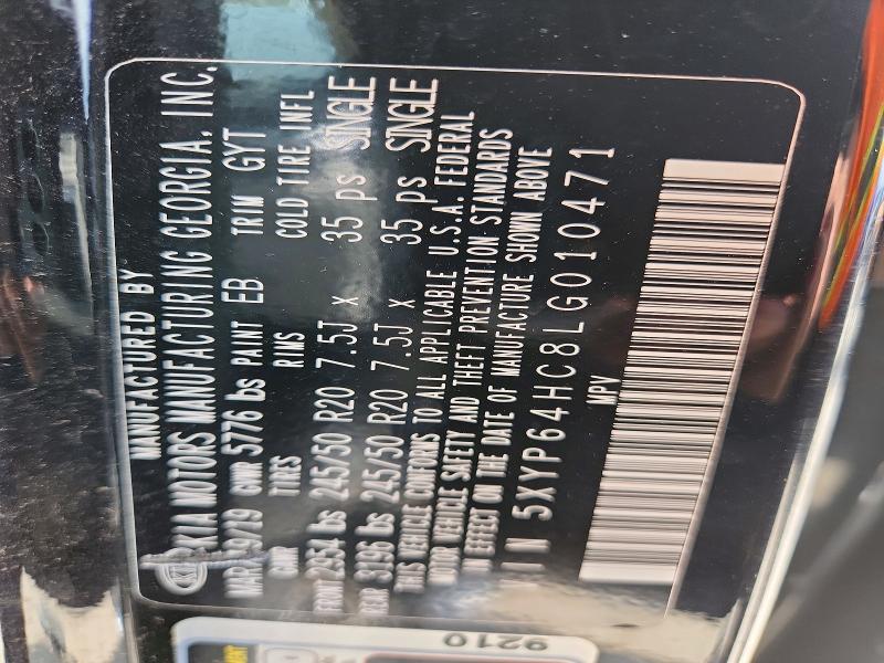 Продажа на аукционе авто 2020 Kia Telluride, vin: 5XYP64HC8LG010471, номер лота: 59844056