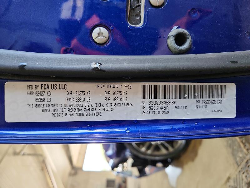 2019 Dodge Challenger მანქანა იყიდება აუქციონზე, vin: 2C3CDZGG8KH684694, აუქციონის ნომერი: 59387416
