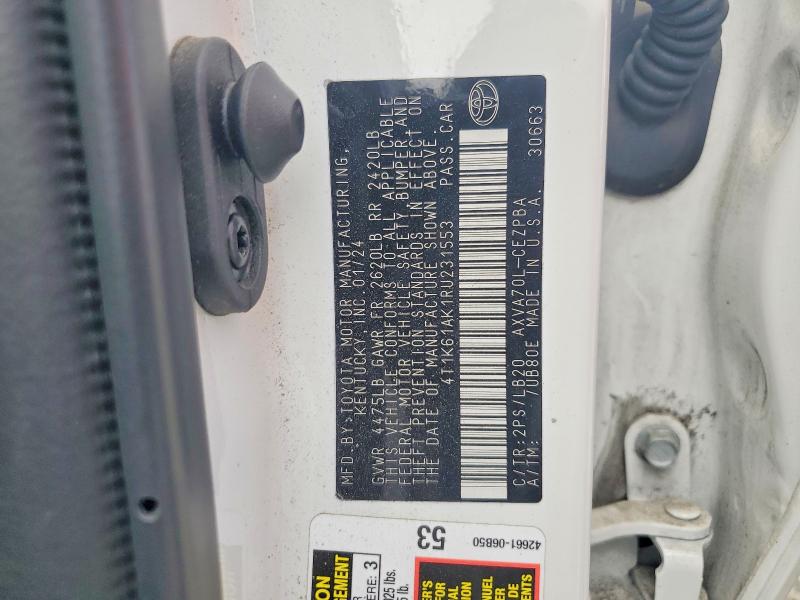 2024 Toyota Camry მანქანა იყიდება აუქციონზე, vin: 4T1K61AK1RU231553, აუქციონის ნომერი: 55982466