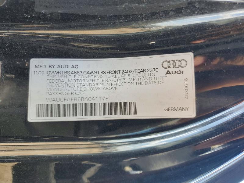 58490376 :رقم المزاد ، WAUCFAFR5BA041175 vin ، 2011 Audi A5 مزاد بيع
