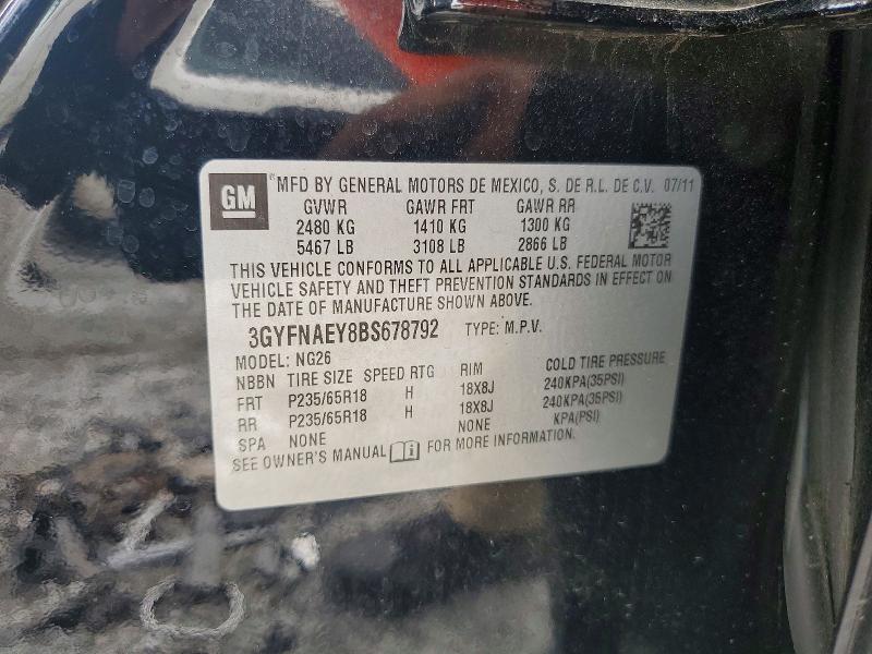 Продажа на аукционе авто 2011 Cadillac Srx, vin: 3GYFNAEY8BS678792, номер лота: 60890206