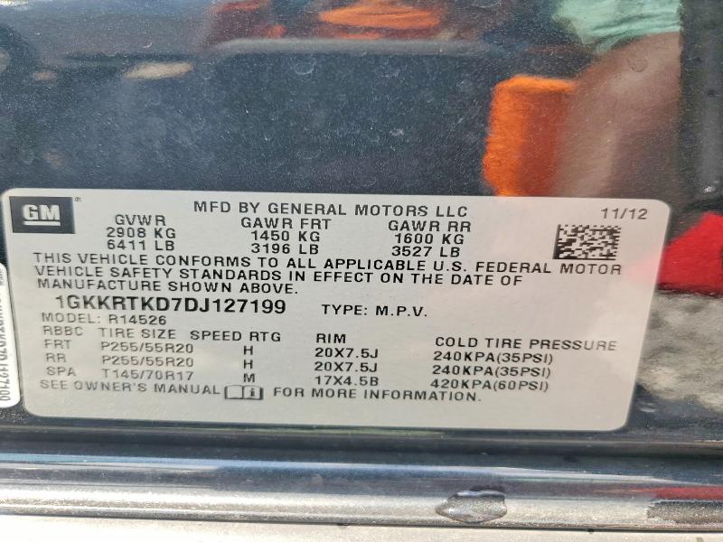 2013 Gmc Acadia მანქანა იყიდება აუქციონზე, vin: 1GKKRTKD7DJ127199, აუქციონის ნომერი: 61421656