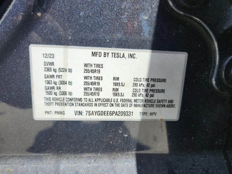 Aukcja sprzedaży 2023 Tesla Model Y, vin: 7SAYGDEE6PA209331, numer aukcji: 62011726