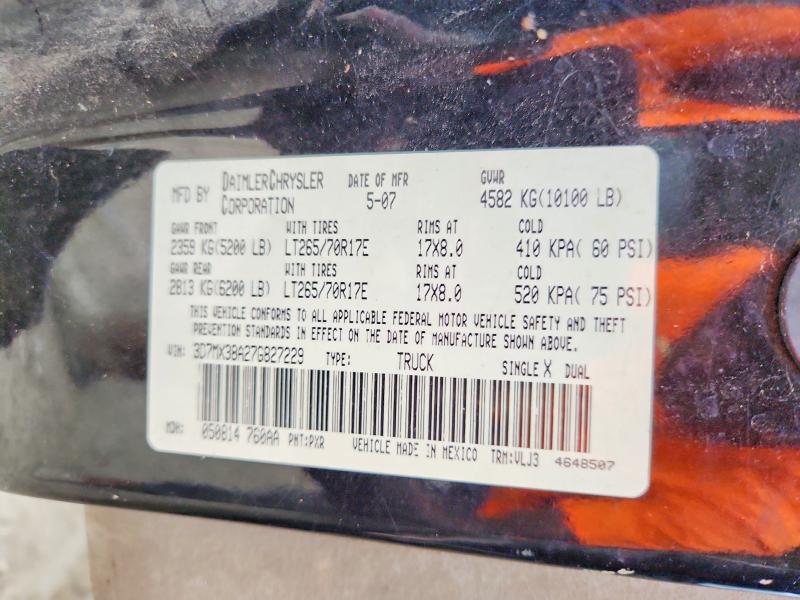 Auction sale of the 2007 Dodge Ram 3500, vin: 3D7MX38A27G827229, lot number: 58527366