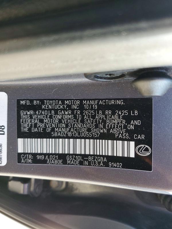Продажа на аукционе авто 2020 Lexus Es, vin: 58ADZ1B13LU055157, номер лота: 59217266