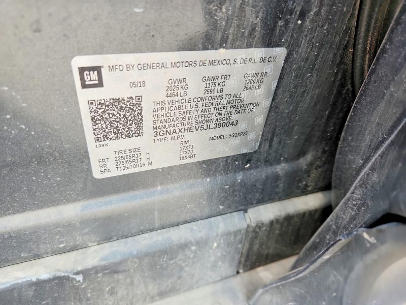 2018 Chevrolet Equinox მანქანა იყიდება აუქციონზე, vin: 3GNAXHEV5JL390043, აუქციონის ნომერი: 60212706