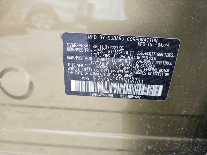 Aukcja sprzedaży 2023 Subaru Forester, vin: JF2SKAEC5PH468783, numer aukcji: 61811556