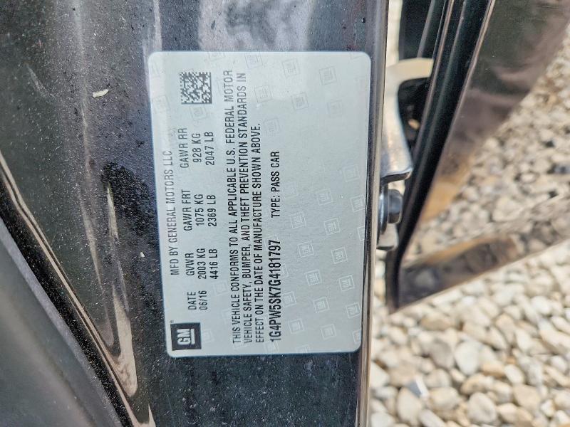 60774386 :رقم المزاد ، 1G4PW5SK7G4181797 vin ، 2016 Buick Verano مزاد بيع