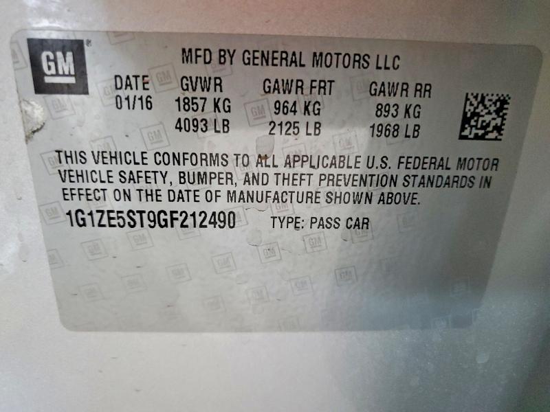 Aukcja sprzedaży 2016 Chevrolet Malibu, vin: 1G1ZE5ST9GF212490, numer aukcji: 85988075