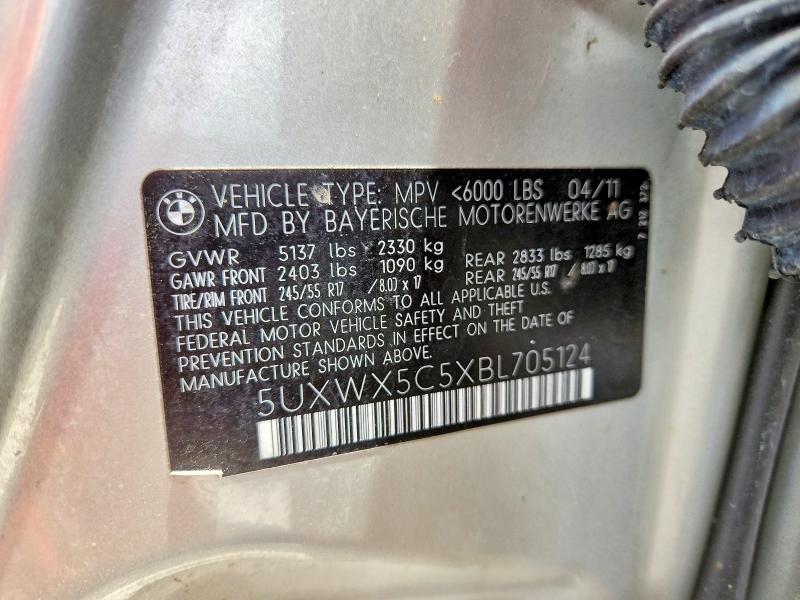 Продажа на аукционе авто 2011 Bmw X3, vin: 5UXWX5C5XBL705124, номер лота: 61579196