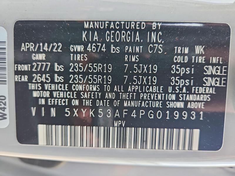 Auction sale of the 2023 Kia Sportage, vin: 5XYK53AF4PG019931, lot number: 60249636