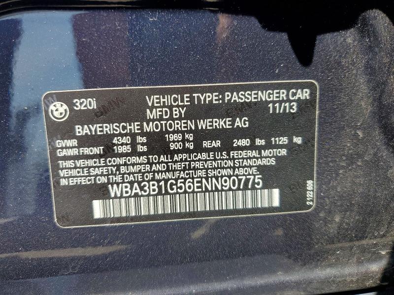 Aukcja sprzedaży 2014 Bmw 320, vin: WBA3B1G56ENN90775, numer aukcji: 61733286