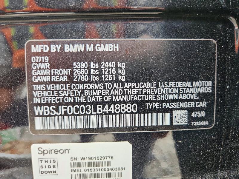 Aukcja sprzedaży 2020 Bmw M5, vin: WBSJF0C03LB448880, numer aukcji: 60751566
