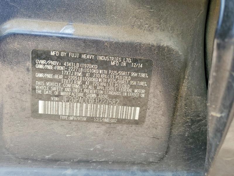 60800876 :رقم المزاد ، JF2GPACC6FH227582 vin ، 2015 Subaru Xv Crosstrek مزاد بيع