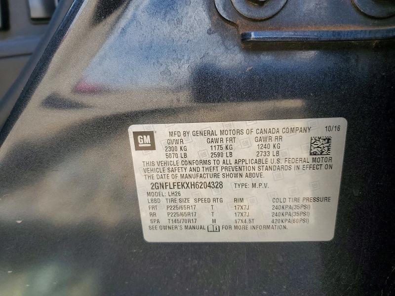Продаж на аукціоні авто 2017 Chevrolet Equinox, vin: 2GNFLFEKXH6204328, номер лоту: 60759816