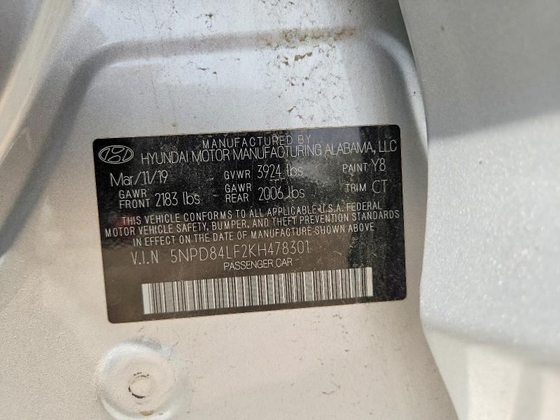 Продаж на аукціоні авто 2019 Hyundai Elantra, vin: 5NPD84LF2KH478301, номер лоту: 59370966