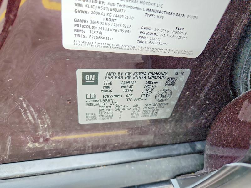 Продаж на аукціоні авто 2018 Buick Encore, vin: KL4CJHSB1JB682877, номер лоту: 60127296