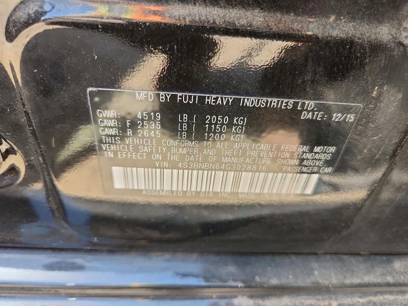 Aukcja sprzedaży 2016 Subaru Legacy, vin: 4S3BNBN64G3028816, numer aukcji: 85453625