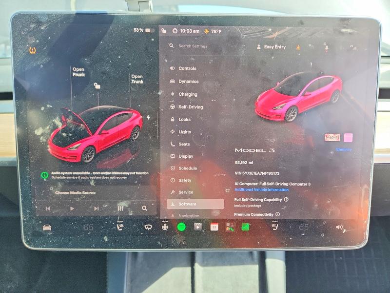 2022 Tesla Model 3 მანქანა იყიდება აუქციონზე, vin: 5YJ3E1EA7NF195173, აუქციონის ნომერი: 60094576