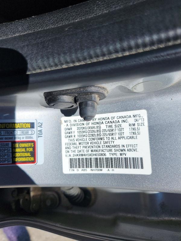 63406816 :رقم المزاد ، 2HKRM4H5XDH650806 vin ، 2013 Honda Cr-v مزاد بيع